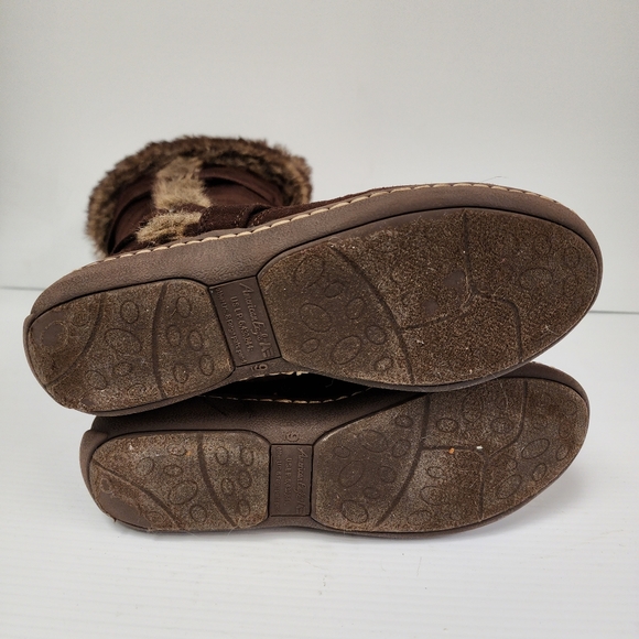 American Eagle Outfitters Brown Faux Fur Suede Boots Size 9 - Picture 11 of 11